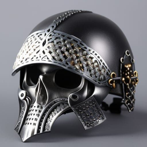 Silver Skull Knight Helmet in Dark Fantasy Style