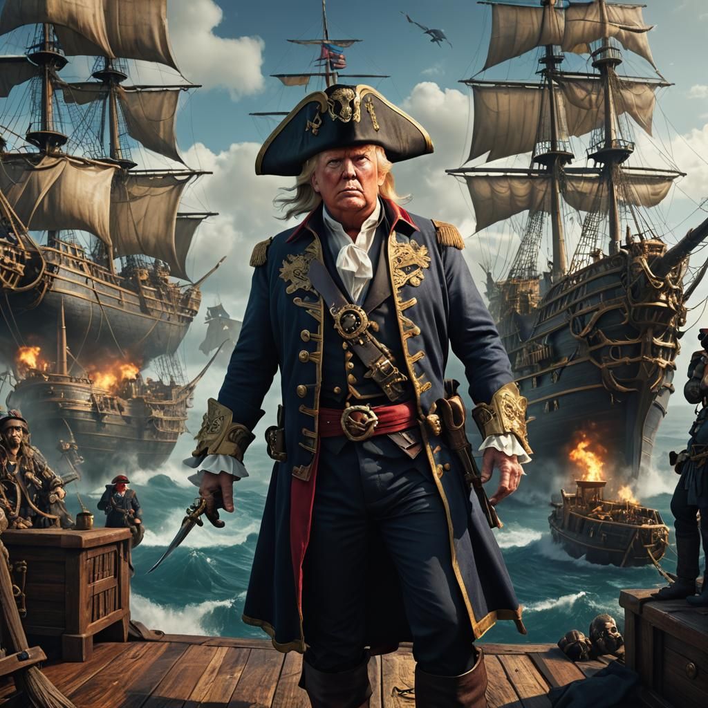 Donald Trump as Pirate Captain: Fantasy Art