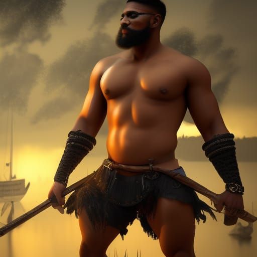 Muscular Pirate in Jockstrap: Fantasy Concept Art