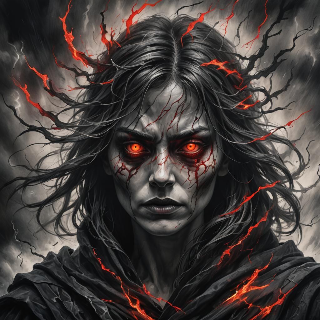 Vengeful Spirit Summons Dark Energy Storm in Charcoal