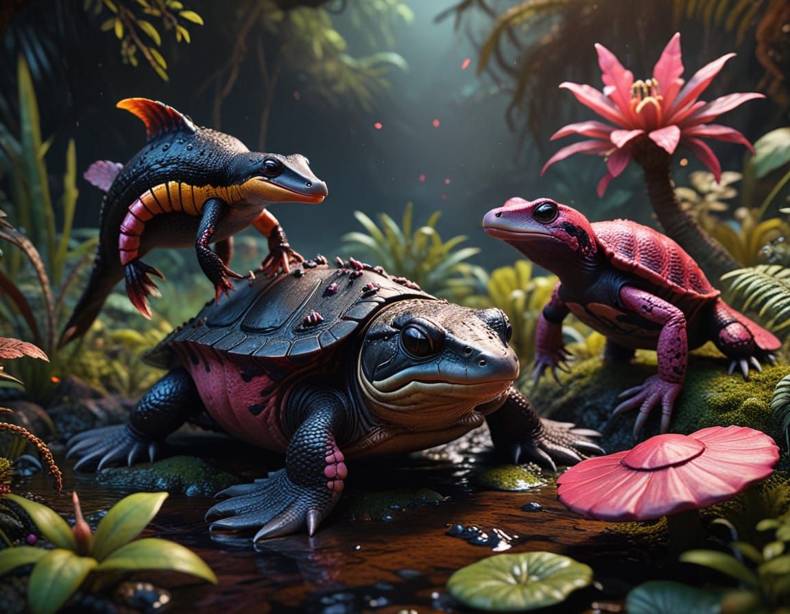 Fantastical Creature Mashup in Vibrant Colors