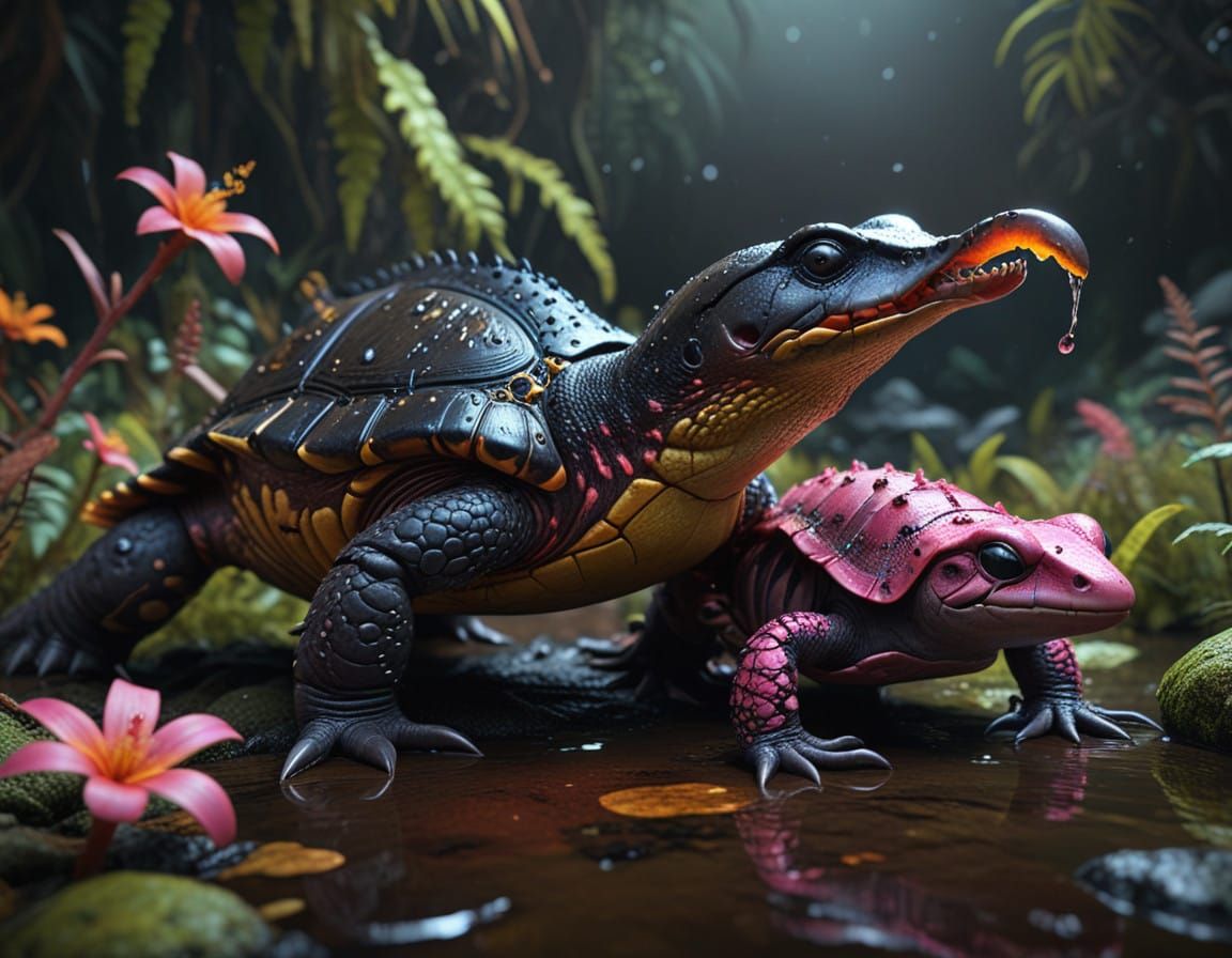 Enchanted Multispecies Realm in Vibrant Colors