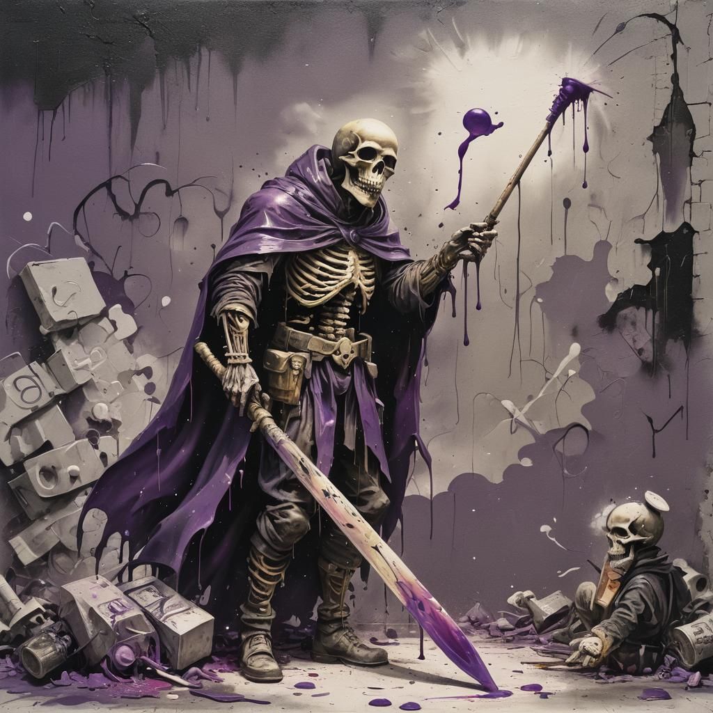 Graffiti Art: Death by Purple in Splash Style