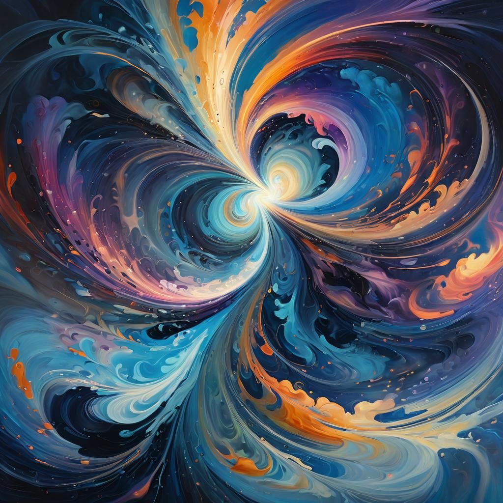 Iridescent Abstract Vortex of Color in Astral Setting