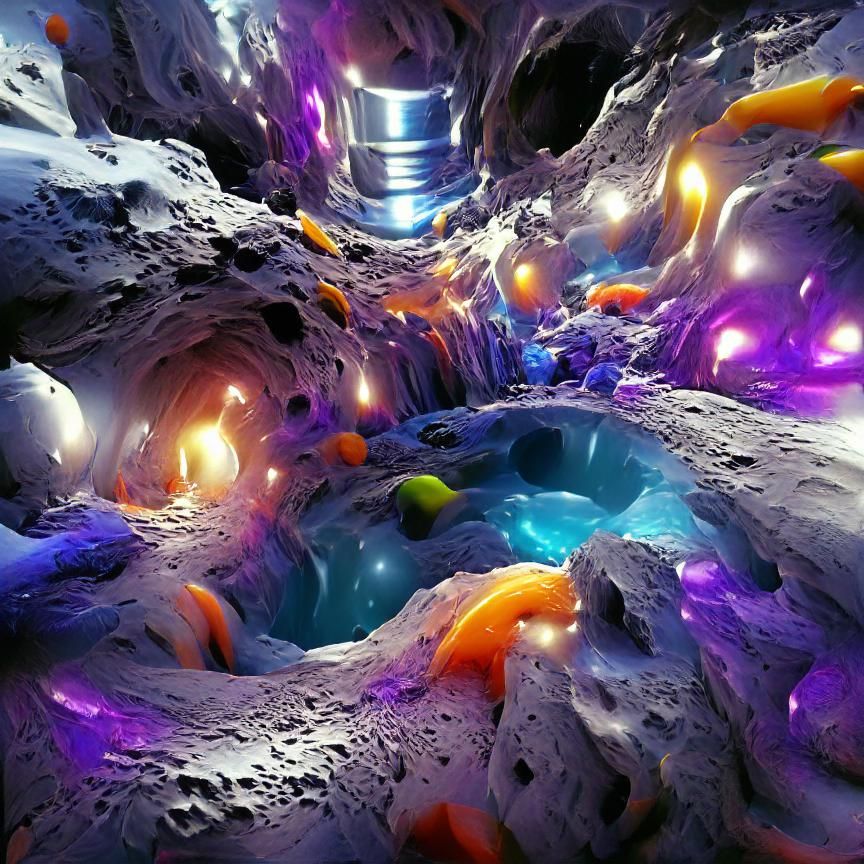 Cosmic Whirlpool in Deep Space Cavern
