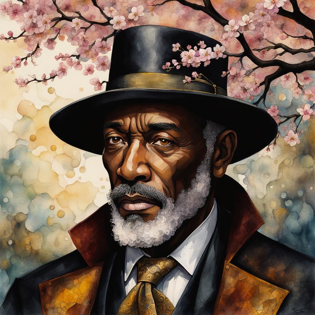 Surreal Portrait of a Golden-Eyed Gentleman