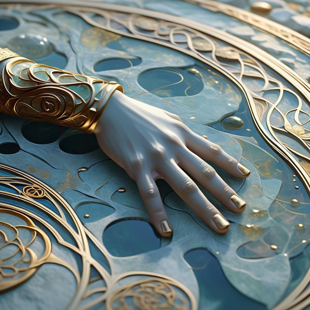 Galadriel in Art Nouveau Style with Flowing Lines