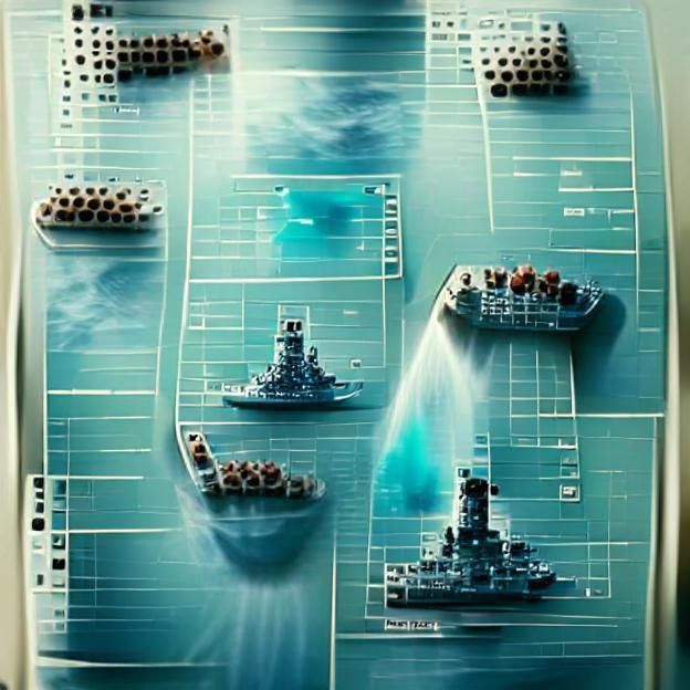 Battleship on Calm Seas in Realistic Style