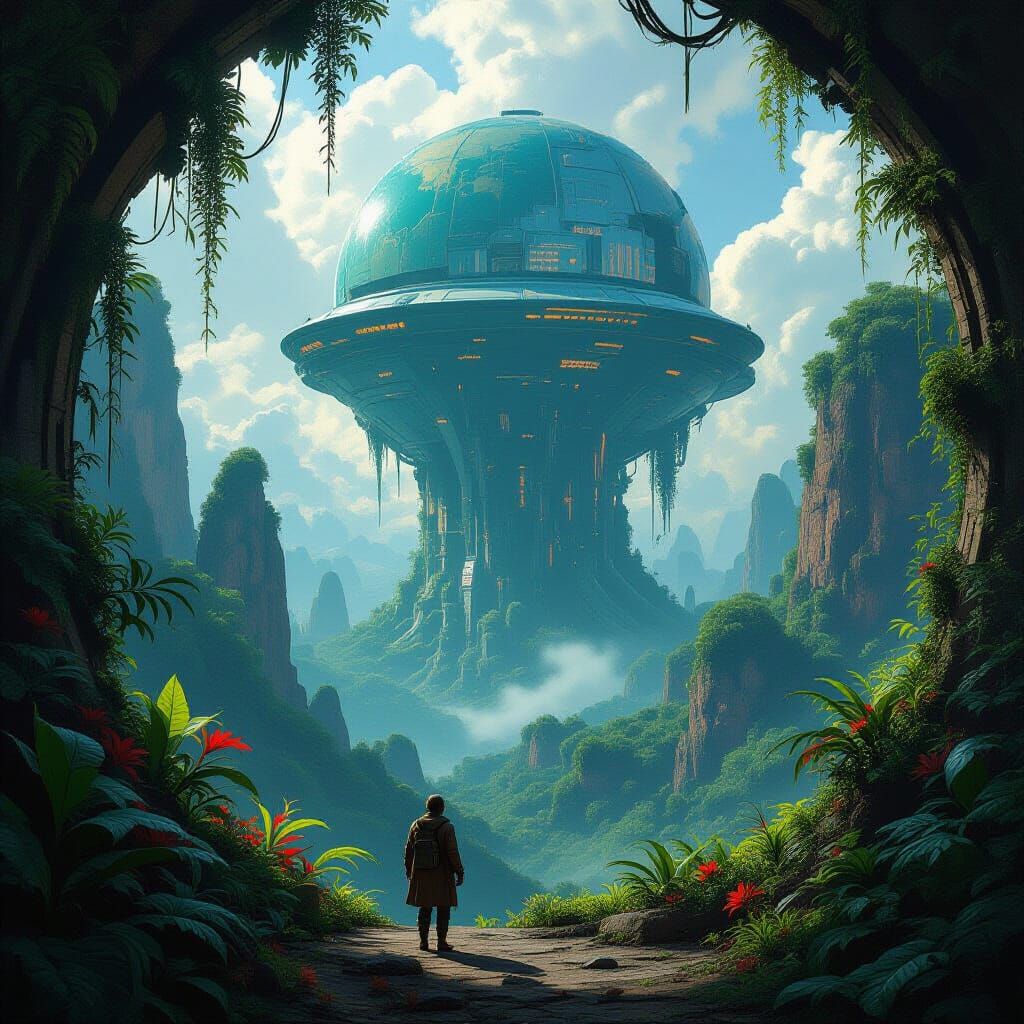 Lush Alien Planet with Hostile Flora and Fauna