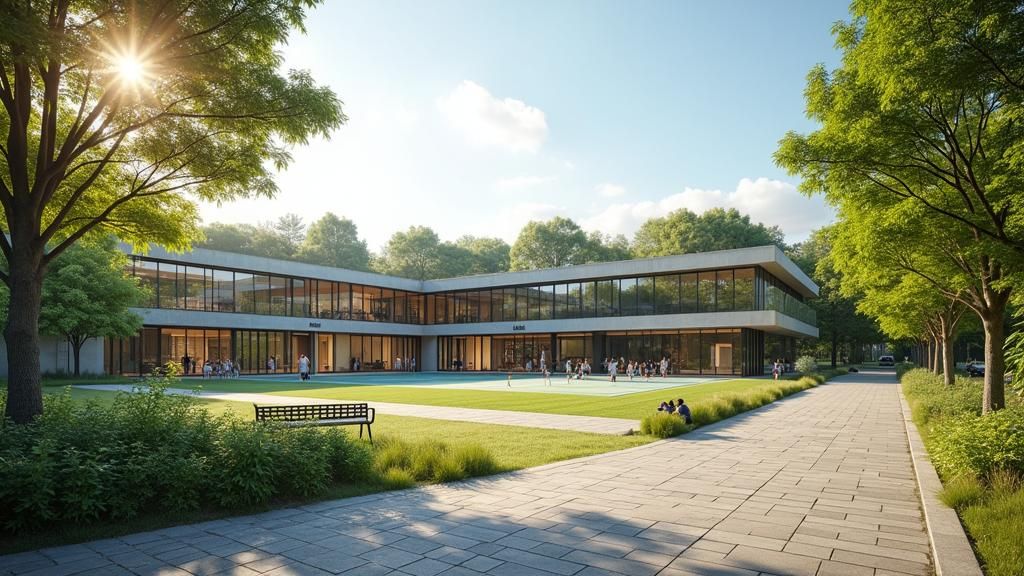 Modern Sports Complex with Pool and Courts