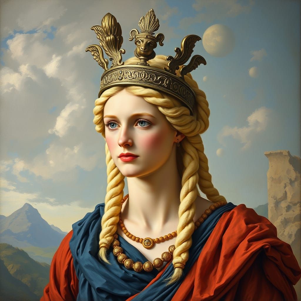 Ethereal Goddess in Baroque Splendor