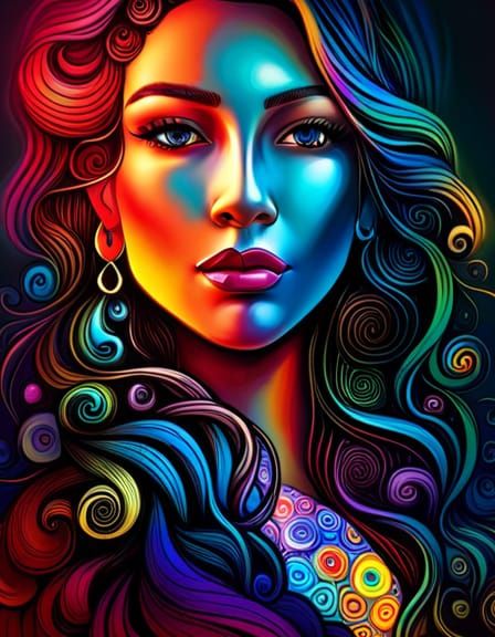 Cosmic Gypsy Girl: Holographic Astral Illustration