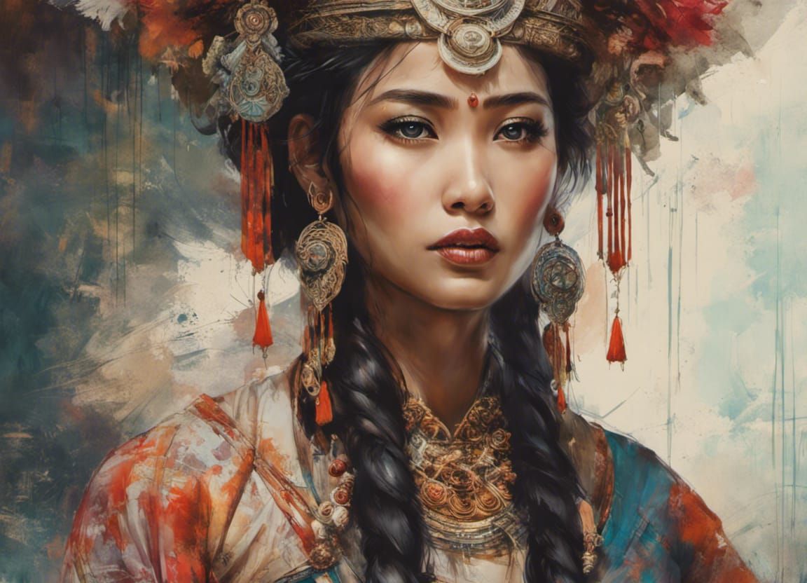 Balinese Woman Portrait in Traditional Dress