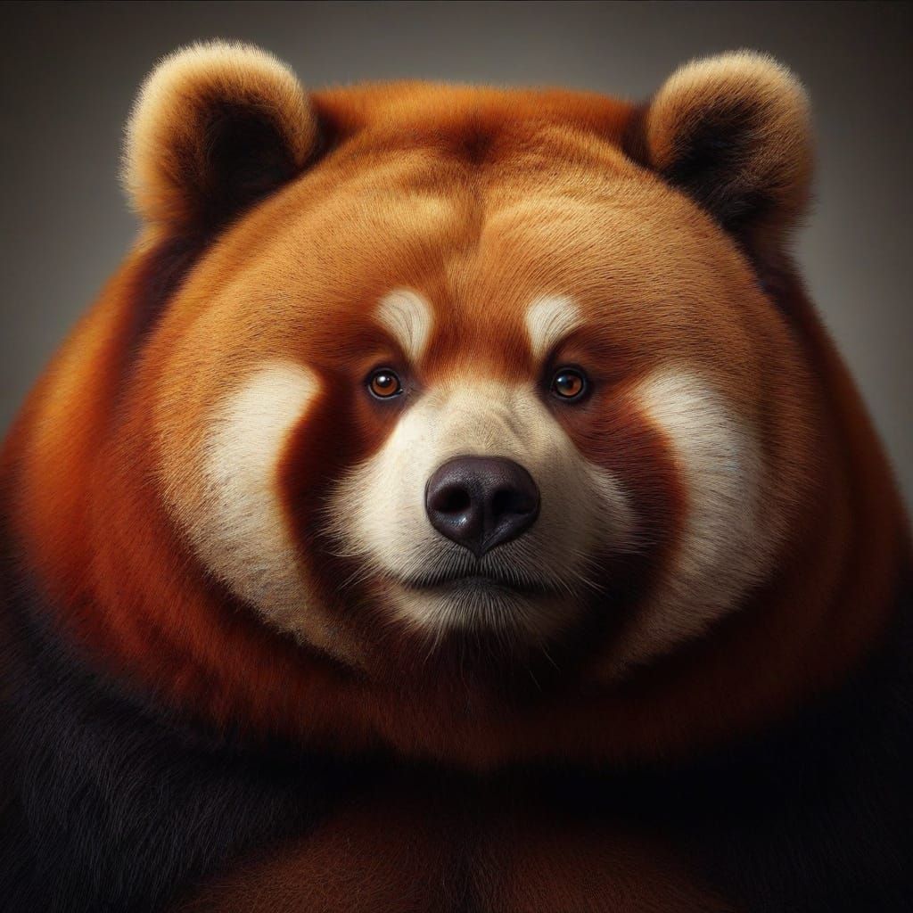 Obese Grizzly Bear in Studio Portrait