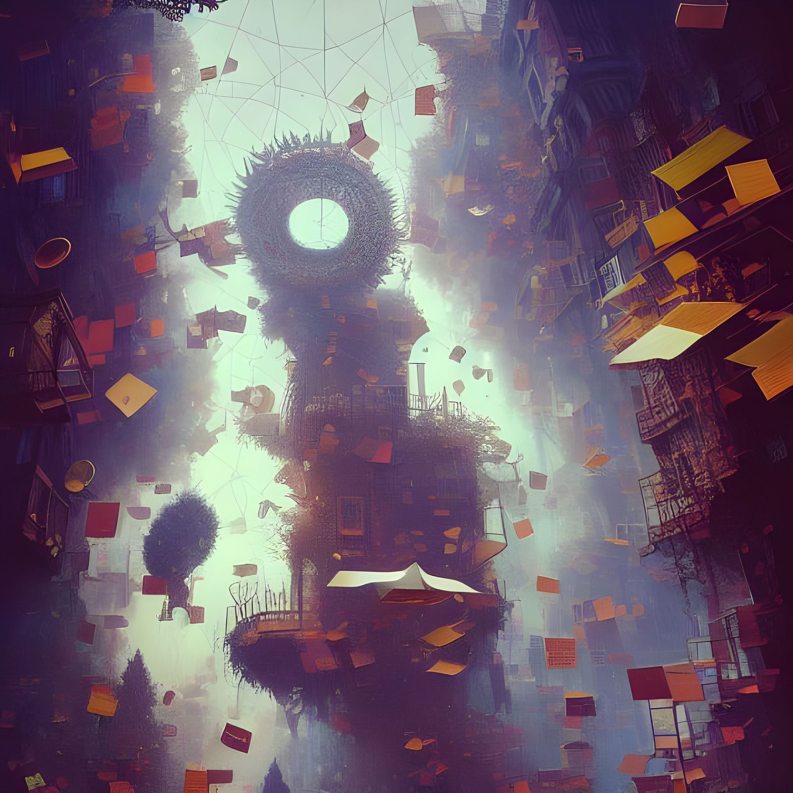 Surreal Sheet Music with Floating Notes