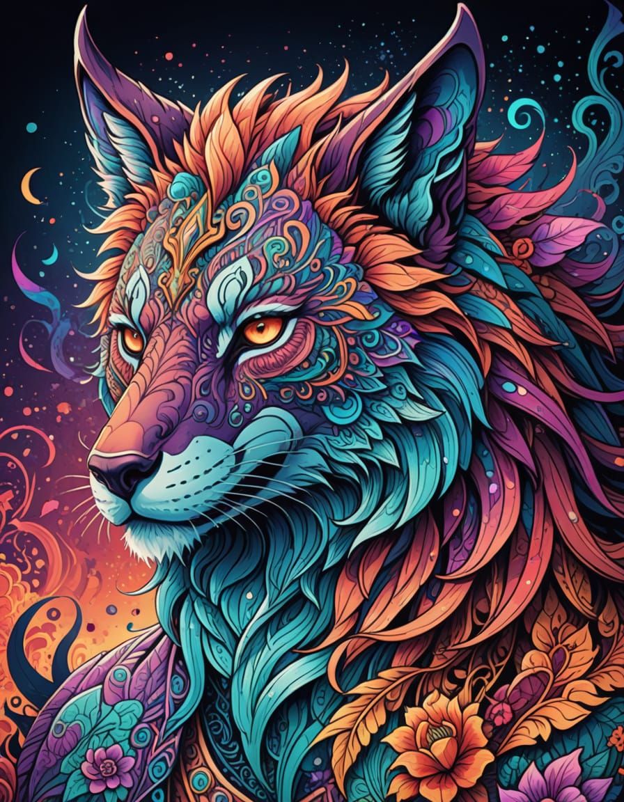 Stylish Supernatural Animal in Elaborate Fantasy Attire