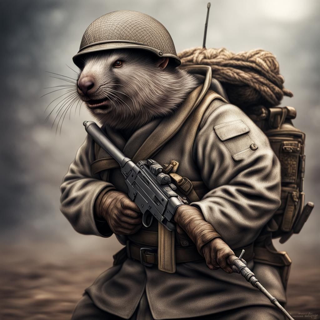 Hyperrealistic Wombat Fighter in Gi