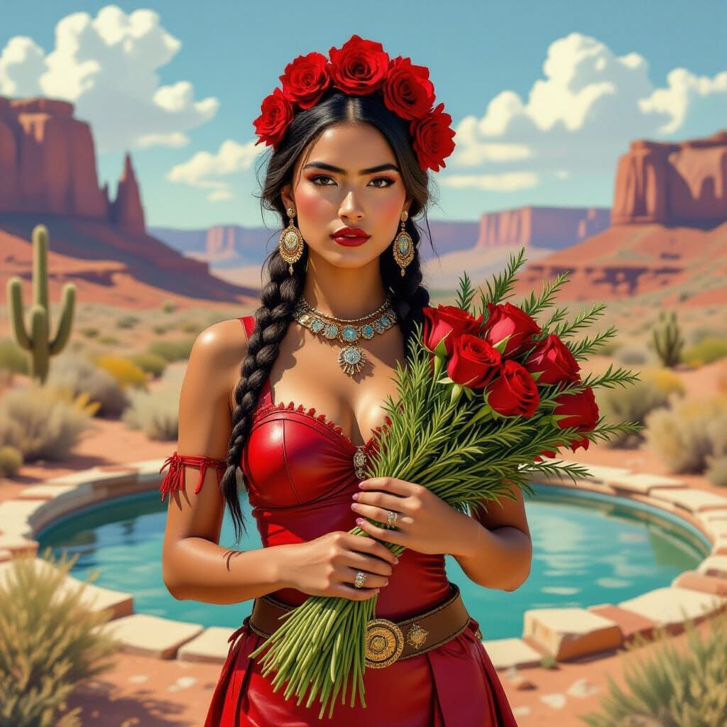 Native Goddess in Desert Hotsprings, Southwest Style