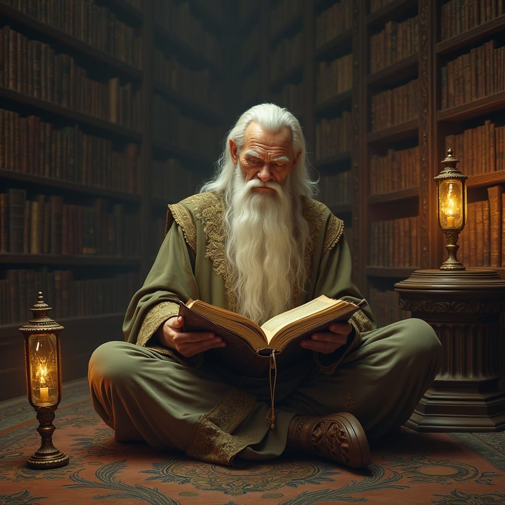 Mystical Sage Reading in Eerie Style