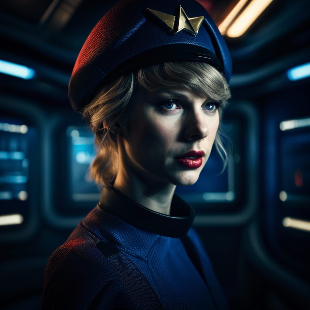 Taylor Swift as Starfleet Officer: Detailed Matte Painting