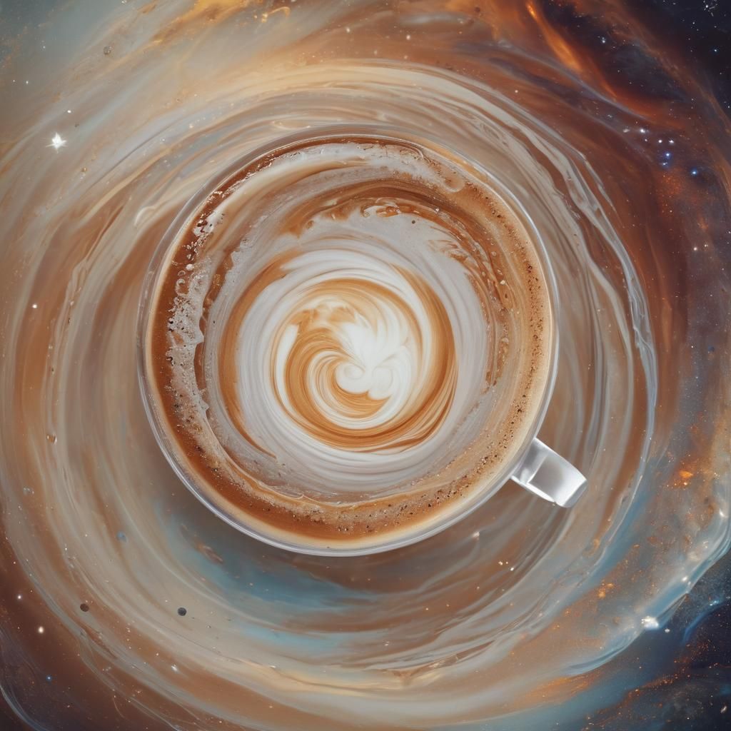 Ethereal Cappuccino Nebula in Space: Digital Art
