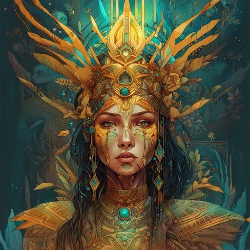 Aztec Princess AI Portrait