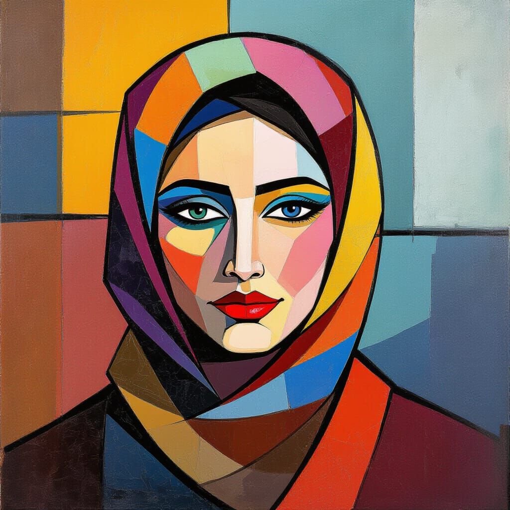 Abstract Turkey Woman in Complementary Colors