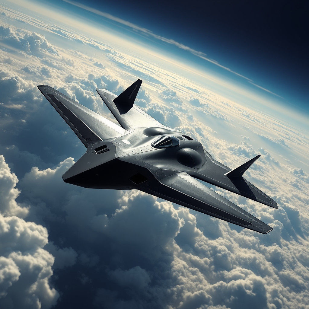 Futuristic X-44 Manta Aircraft in Flight