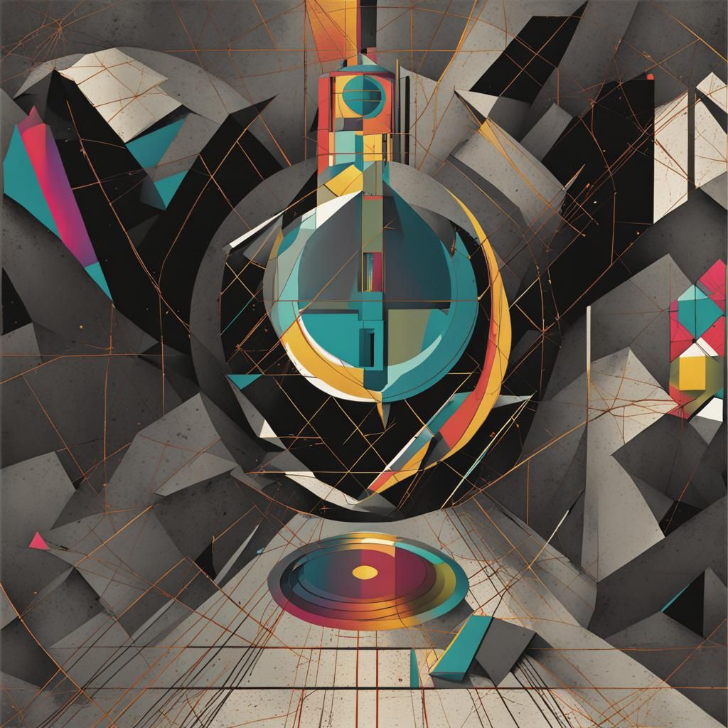 Septuagesima: Geometric Bauhaus Pop Art in Triadic Colors