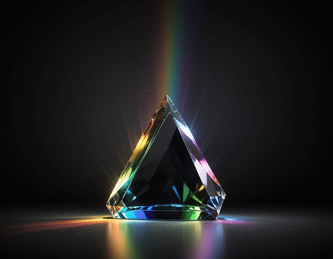 Rainbow Light Refraction Through Crystal