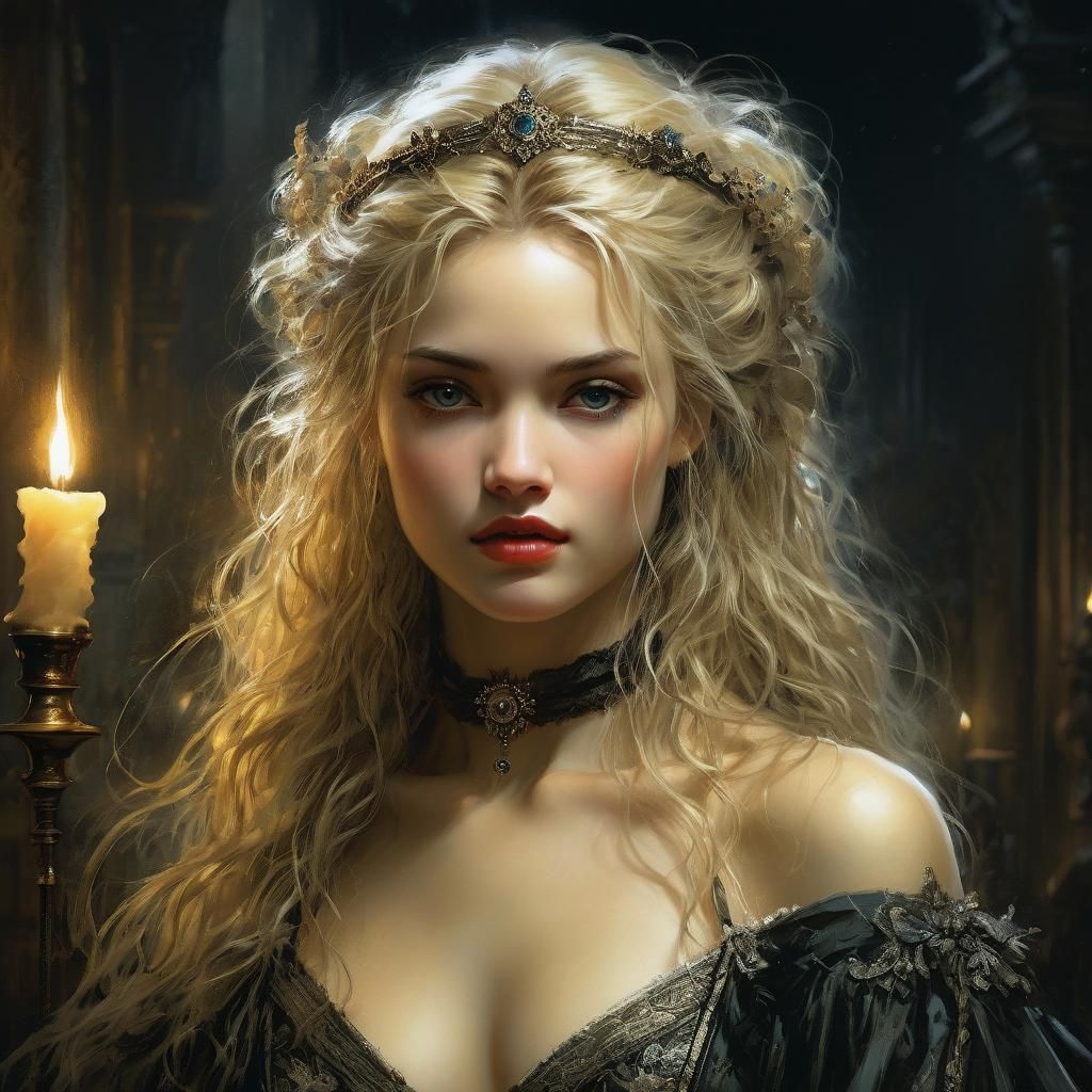 Victorian Beauty in Candlelit Opulence