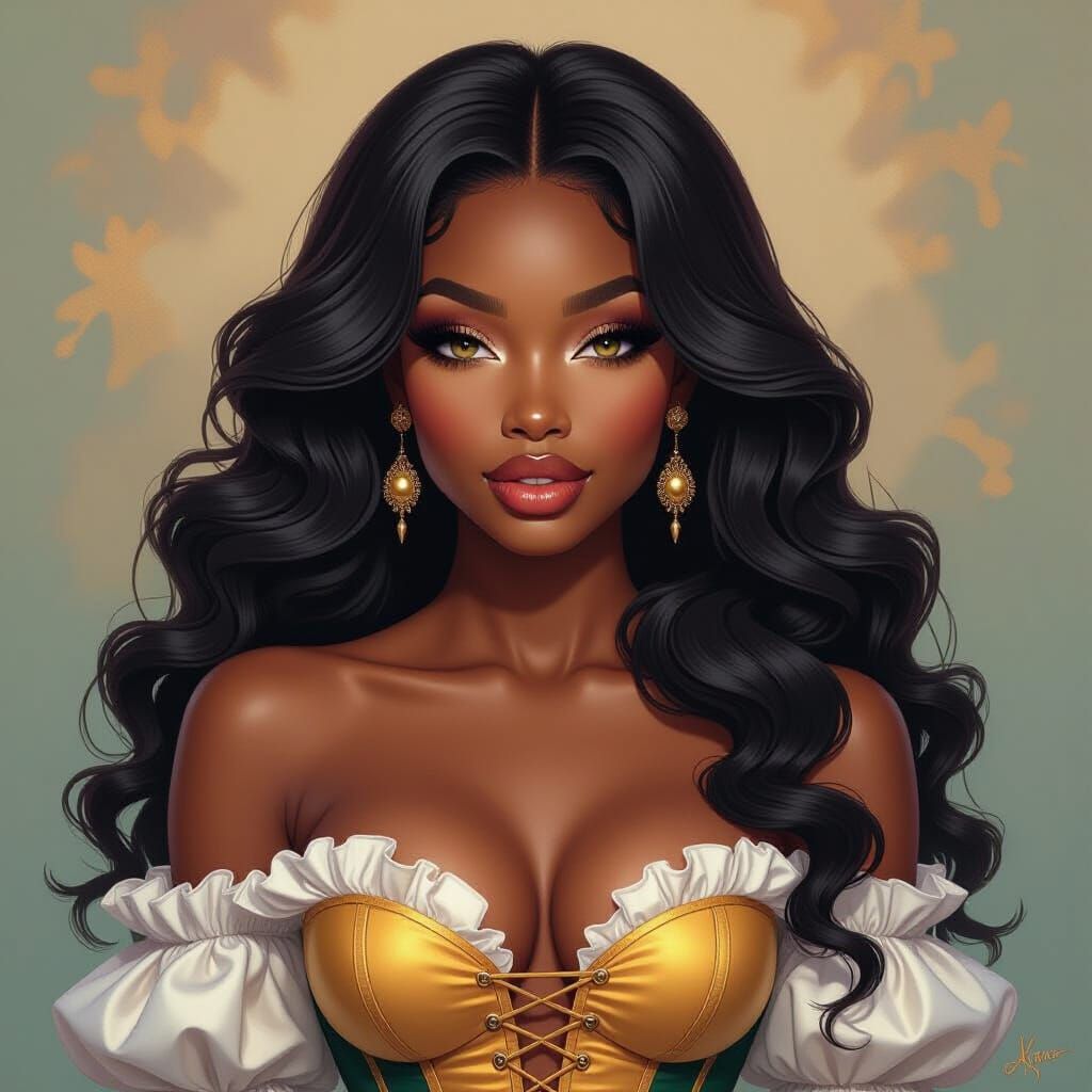 Queen Portrait in Vibrant Painterly Style