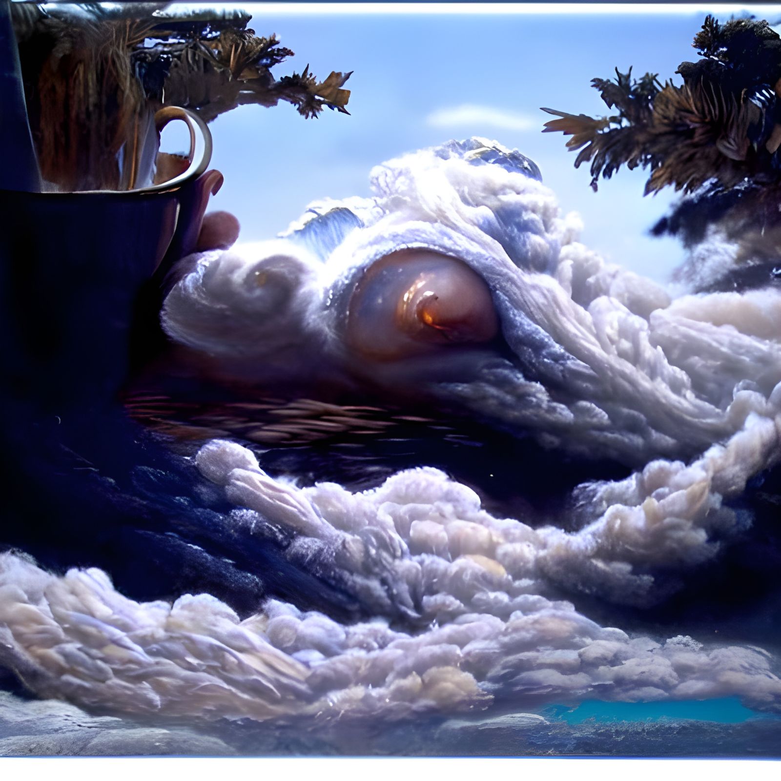 Dreams as Clouds in Coffee: Gurney-Style Oil Painting