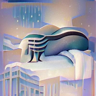 Art Deco Winter Scene