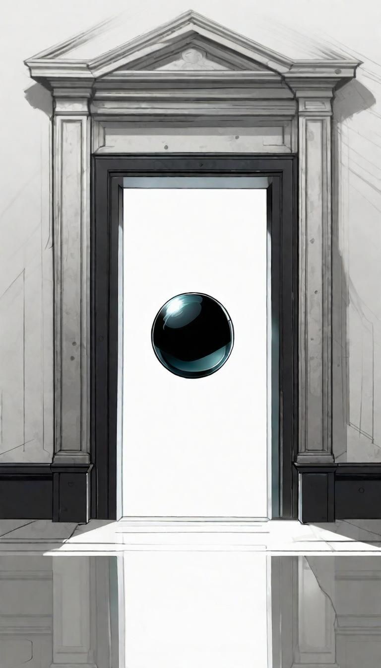 Floating Obsidian Orb Above Dimensional Doorway