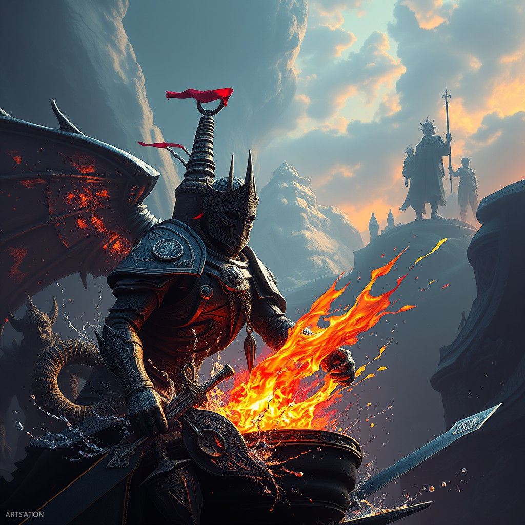 Templar Knight in Detailed Matte Painting Style