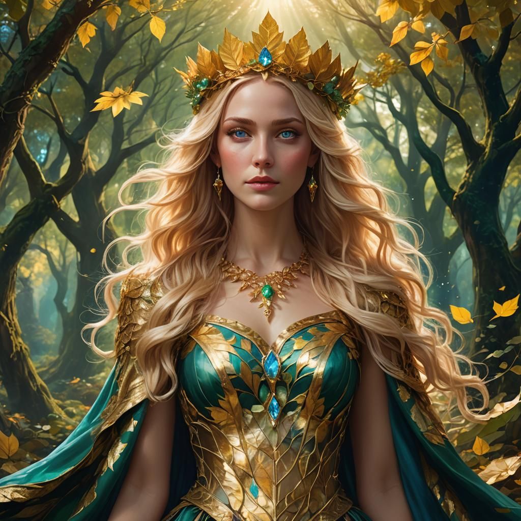 Enchanted Forest Queen in Magical Realism Style