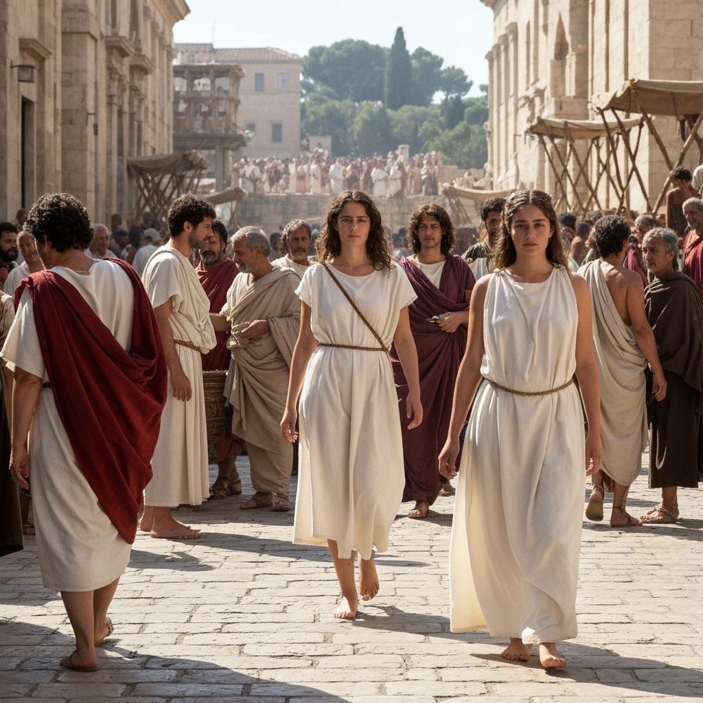 A bustling marketplace in ancient Rome