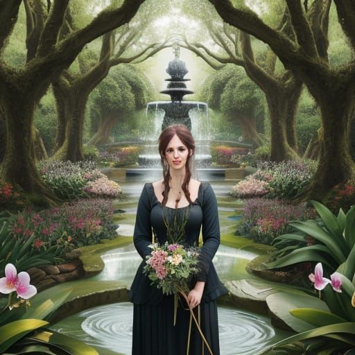 Portrait Floral Magestic QUIRKY Magical gardener, Orchid grove, GIANT FOUNTAIN, Calum Colvin, ANNE GEDDES