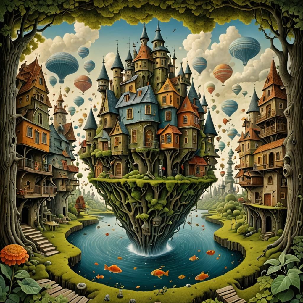 Surreal Landscape in Yerka Style