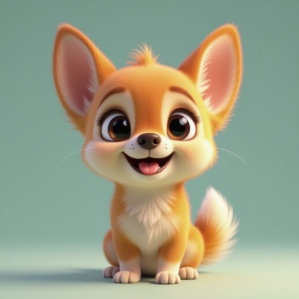Pixar-Style Chihuahua Puppy with Hopeful Expression