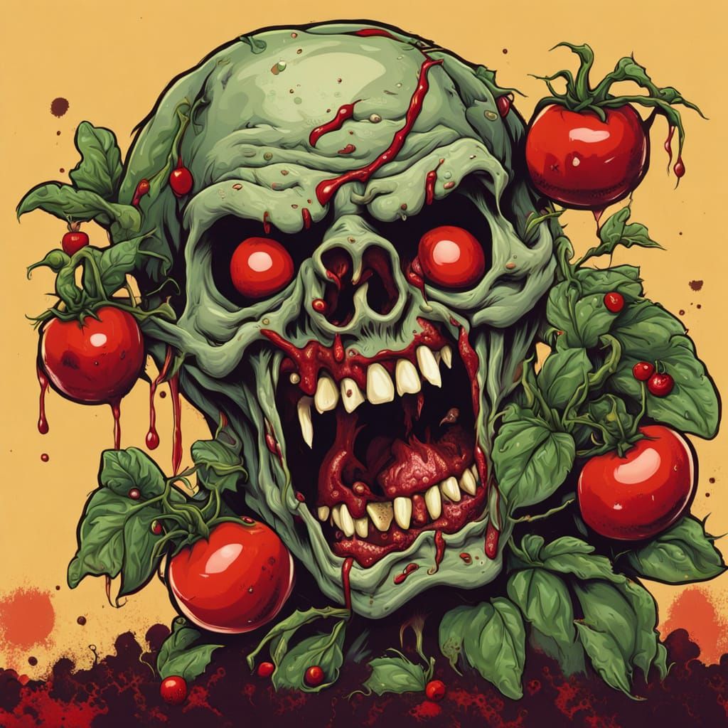 Apocalyptic Tomato Bush in a Gruesome Landscape