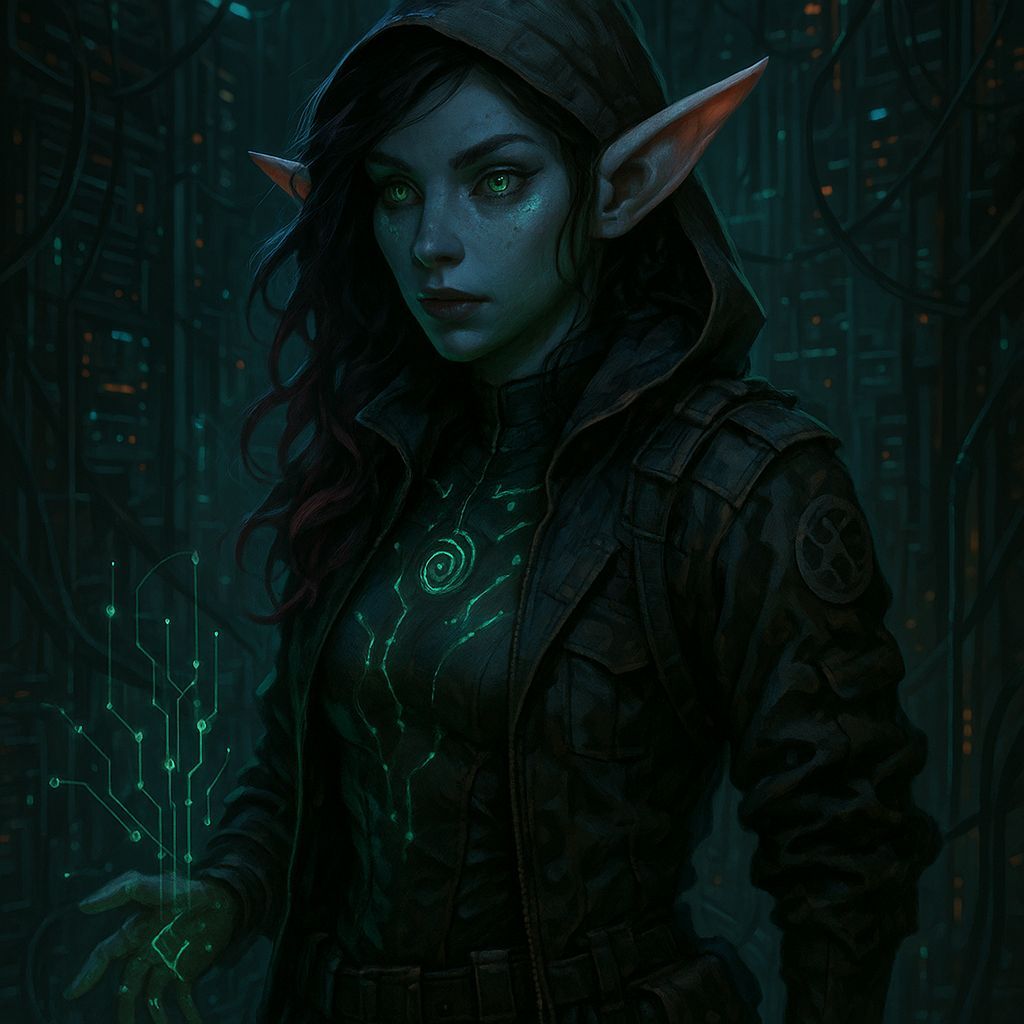 Shadowrun Female Nocturna Technomancer Character