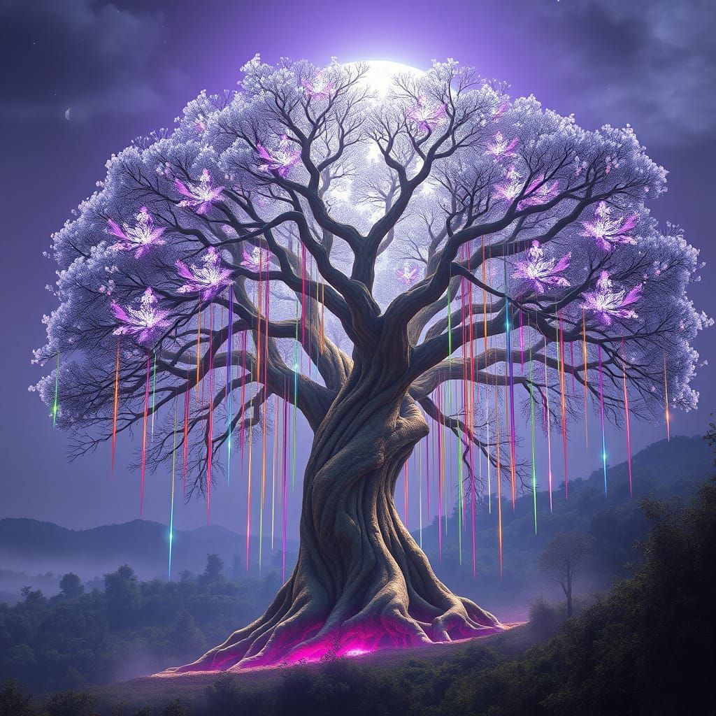 Moonlit Paopabu Tree Radiates Magical Aura