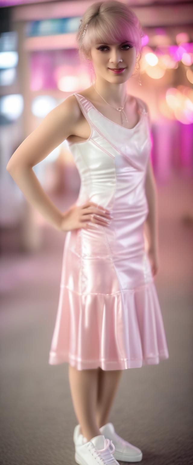 Crossdresser in Wedding Dress with Sneakers, Professional Ph...