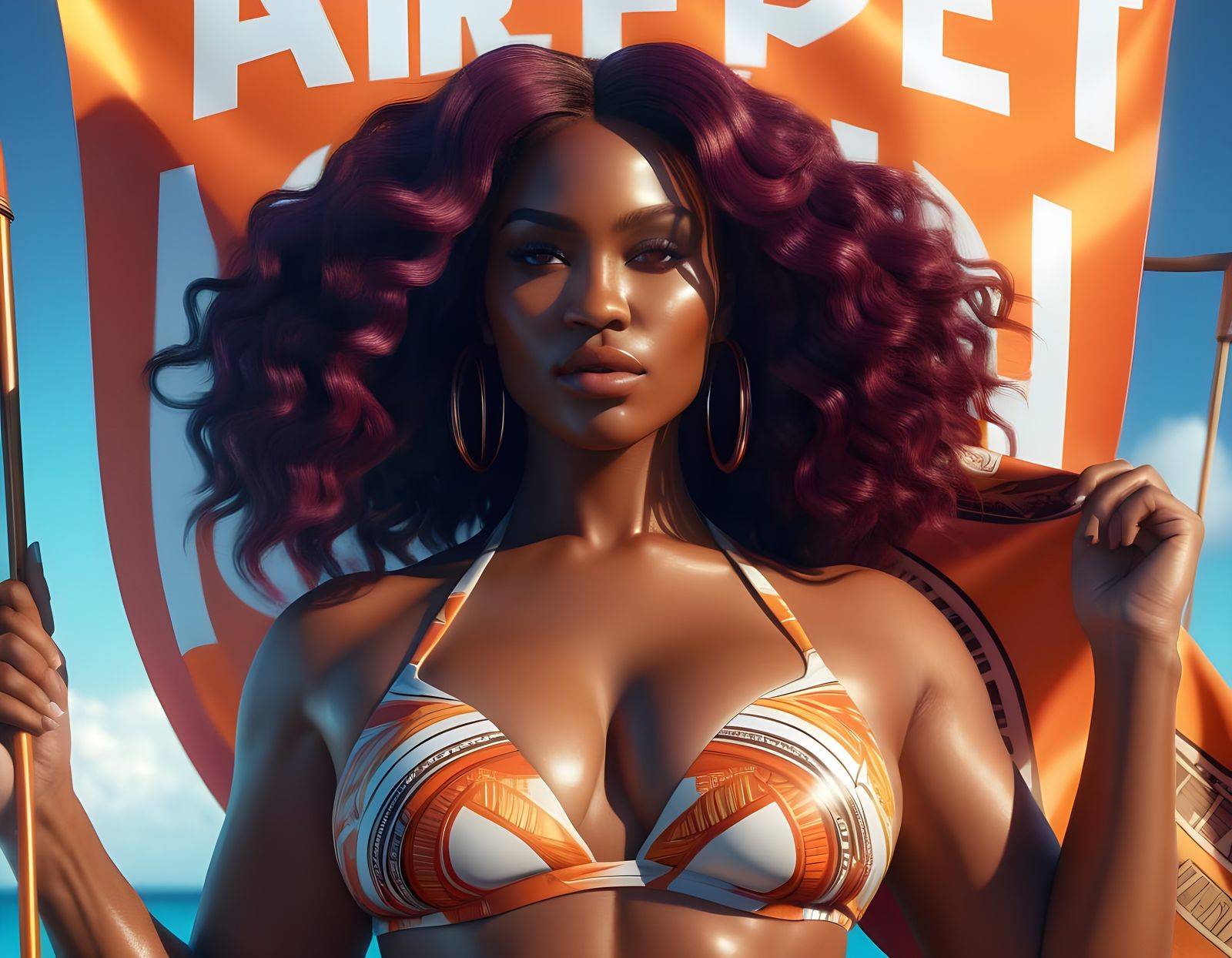 Curvy Goddess of Acceptance in Vibrant Bikini