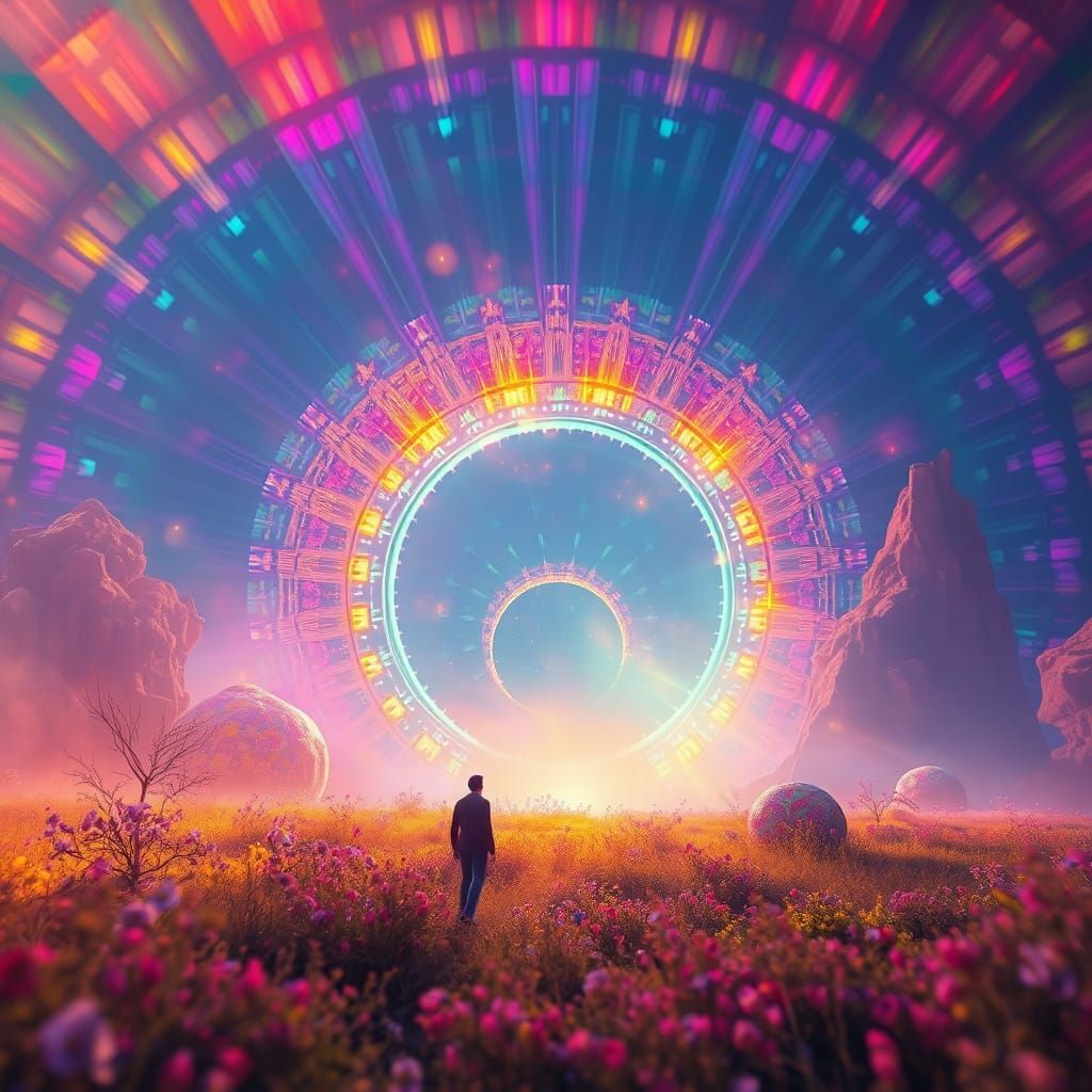 Kaleidoscopic Dreamscape with Ethereal Light