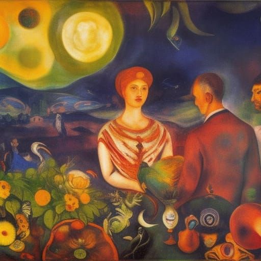 Surreal Sci-Fi Scene in Deep Color