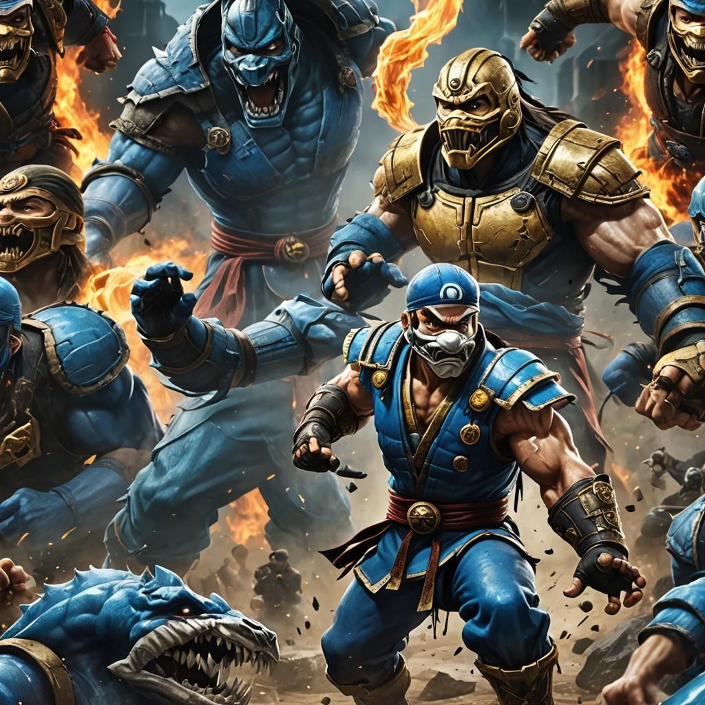 Mario vs Sub Zero: Hyperrealistic Concept Art