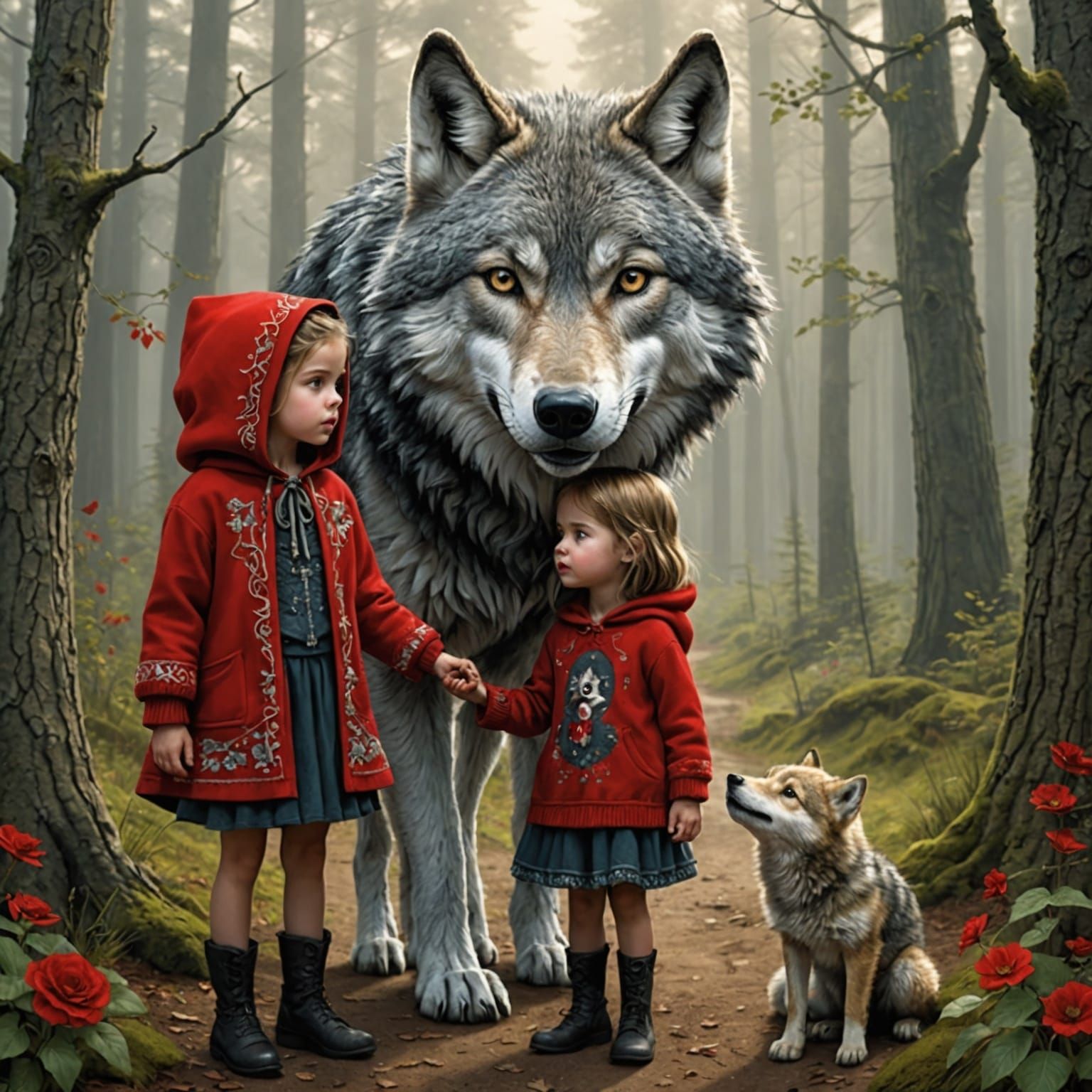 Little Red Riding Hood Meets the Wolf